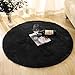 moonrug Super Soft Thick Nursery Rug Fluffy Round Children Area Rug for Bedroom Kids Room Woman Yoga Mat, 4 Feet, Black
