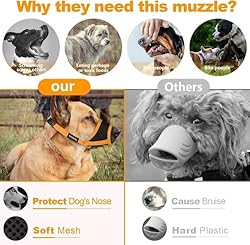 Dog Muzzle, Soft Nylon Muzzle for Small Medium