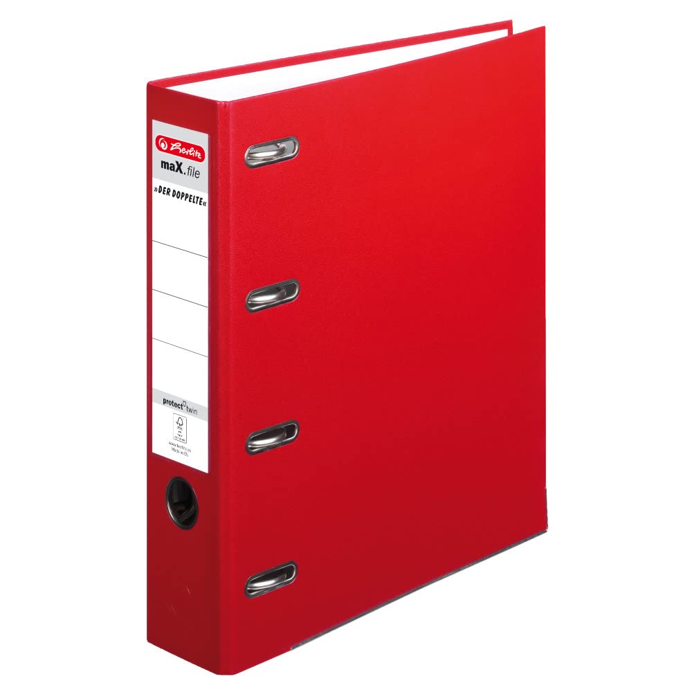 Herlitz max.File Protect A4 Double-Lever Arch File - Red