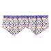 Waverly Santa Maria Window Valance - Santa Maria Floral Print Body, Henna Indigo Top Border, Pom Pom Accents, Rod Pocket, Blue, Pink, Yellow and Green, 56 in x 20 in