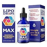 Lipodrops MAX New Weight Loss Drops 60 ml. Diet Drop Now with Concentrated Fat Burning Ingredients: B-12, L-Carnitine & Choline