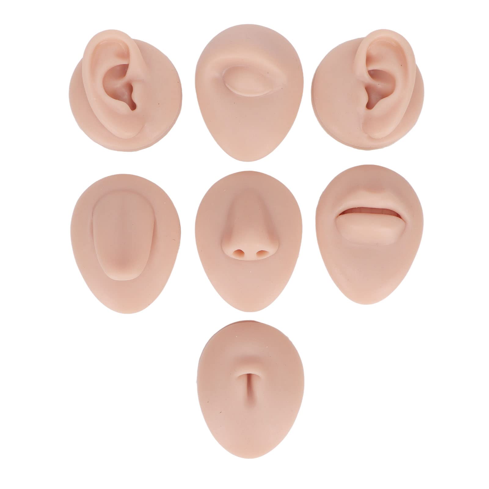 Piercing Practice Body Parts, Simulation Silicone Mouth Navel Ear Model Silicone Body Part Models Body Piercing Practice Models Reusable for Beginner(Medium Fleshcolor)