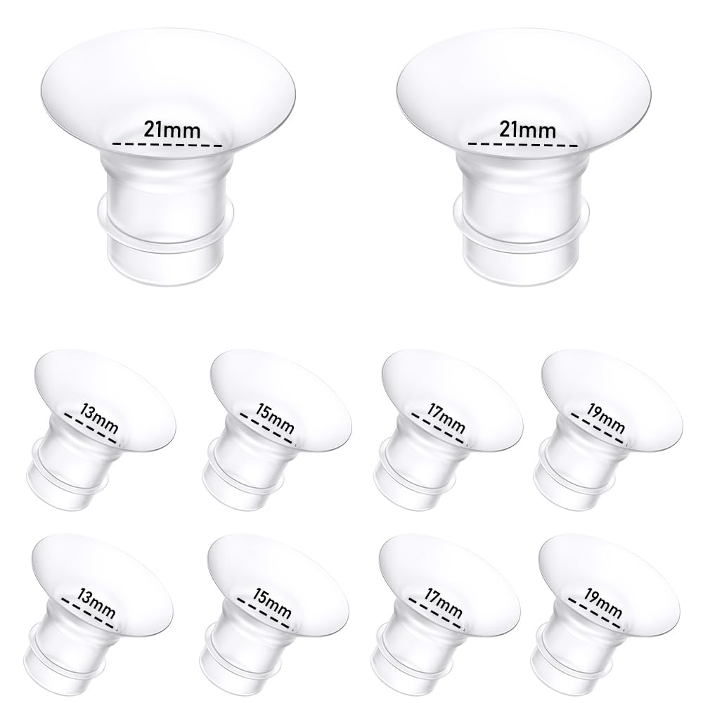 Photo 1 of 10Pcs Breast Pump Flange Insert 13/15/17/19/21mm*2 Compatible with Momcozy/Spectra/Medela/eufy/Elvie/Lansinoh/Paruu P10 Breast Pump, Fit for Momcozy M5/M9/M6/V2 Pro/V2 pro/S12 Pro/eufy E10 S1 S1 Pro