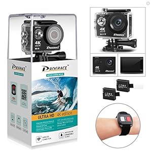 DROGRACE WP350 Sports DV Camera Wifi Video Action Camera Waterproof 4K 60fps 30fps 1080p Full HD for Youtube Underwater Remote Digital Camera Accessories Kit 12MP 170 Wide Angle 6G Lens
