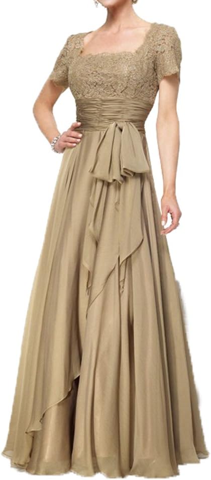 CChappiness Women's Floor Length Short Sleeve Mother of The Bride Dresses