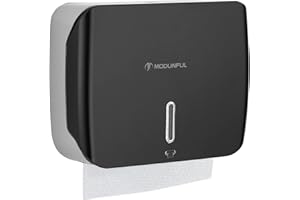 modunful Bathroom Paper Towel Dispenser Wall Mount, Compact Multi-Fold Paper Towel Dispenser for Bathroom Office Kitchen, No Hole Installation