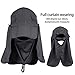 Cido Capllov Unisex Outdoor Sport 360 Degree Quick-drying UV50+ Protection Cap with Removable Sun Shield and Mask Perfect for Fishing Hiking Garden (Dark grey)