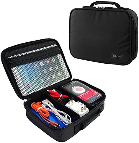Electronic Organizer Bag for iPad Mini,Power Bank,External Hard Drive,Cable Cords,DIY Ultra-Compact Travel Gear Organizer (Black)