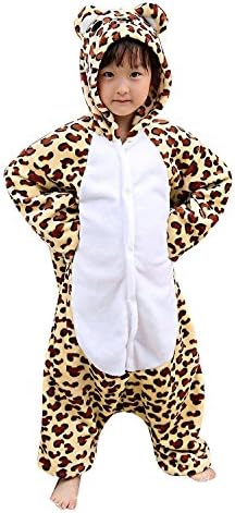 Interming Leopard Pajamas kids Pajamas Animal Cartoon Pajamas Warm Pajamas Christmas Costume