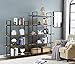 O&K FURNITURE 4-Shelf Vintage Industrial Bookcase, Display Rack Stand Storage Shelving Unit, Gray-Brown