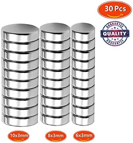 Round Refrigerator Magnets Multi-Use for Fridge door Whiteboard Magnetic map Magnetic Screen Door Bulletin boards Refrigerators, 30Pcs Stainless Steel Craft Magnets of 3 Different Sizes