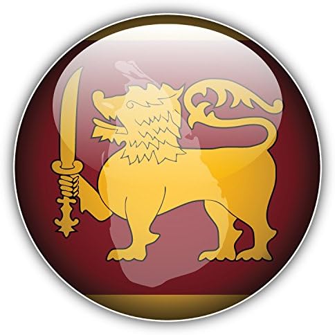 Sri Lanka Glossy Flag Map Label Art Decor Bumper Sticker 5'' x 5''