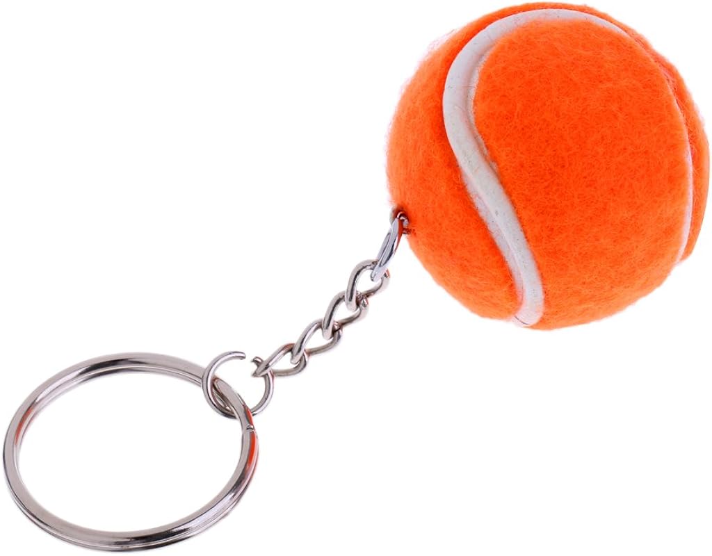 Novelty Mini Tennis Ball Key Chain Keychain Metal Key Ring Keyring