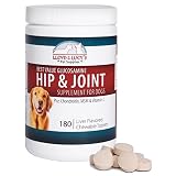 Best Value Glucosamine for Dogs Hip and Joint Supplement with Chondroitin MSM and Vitamin C, 180 Chewable Liver-Flavored Tablets