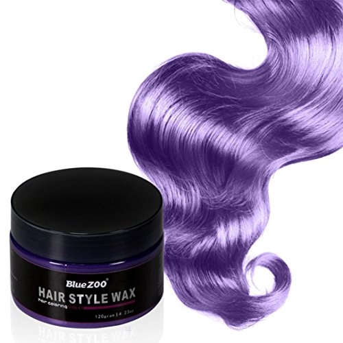 TONSEE 100ML Fashion Permanent Punk Hair Dye Light Gray Silver Color Cream (Purple 01)