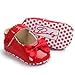 Muxika Fashion Baby Toddler Infant Bowknot Anti-slip Soft Sole Sneaker Leater Shoes (Age:0~6 Month, Red)
