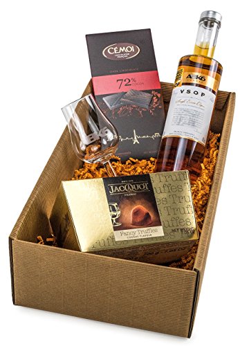 Geschenkset Cognac Genuss ABK6 und French Dunkel Schokolade Trüffel Schön Geschenk Satz, 1.5 kg