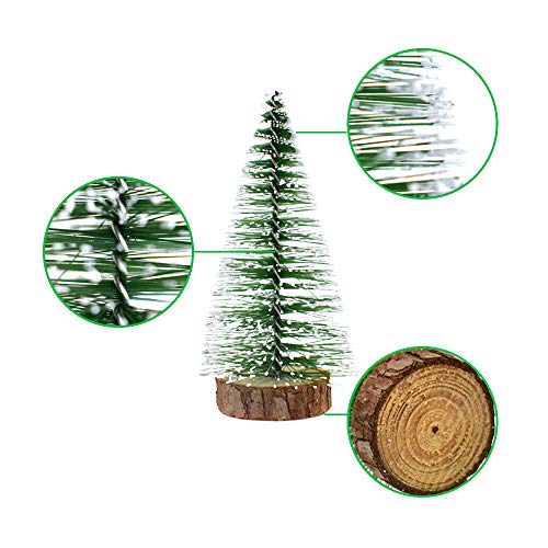 Hagao Mini Snow Frost Trees Mini Christmas Tree Plastic Winter Snow Ornaments Tabletop Trees for Holiday Party DIY Room Decor Home Table Top Christmas Decoration Diorama Models 150mm 6 Pcs - Thumbnail 2