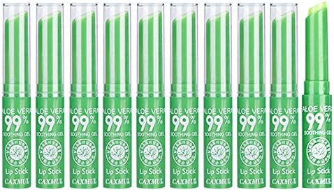Start Official Waterproof Flower Jelly Moisturizer Temperature Color Change Lipstick Lip gloss Balm (Green,10pcs/set)