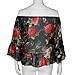 Sunward(TM) Sexy Women Off Shoulder Floral Blouse Tops (Large, Black)