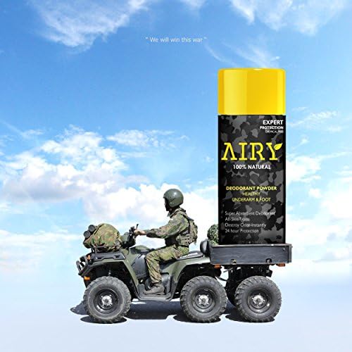 AIRY MILITARY LOVE Natural Deodorizer Powder Body and Foot Odor Eliminator - Extra Strength Multi Purpose Powder