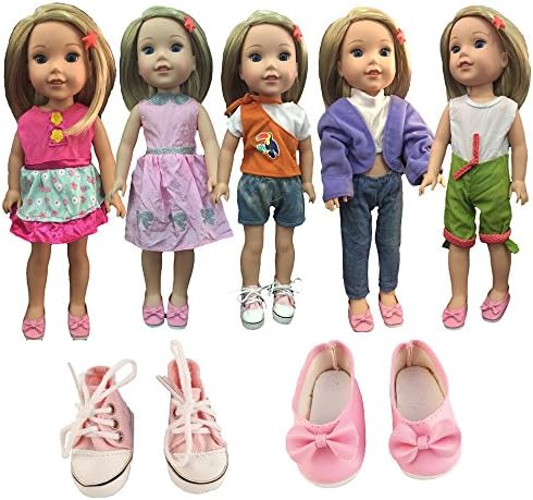My fleta 5pc casual suit random send +2pair shoes for 14.5 Inch American Girl Dolls Wellie Wishers