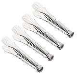 Premium Kitchen Tongs Set Of 4-9.45 Inch,ANG 304 Stainless Steel Cooking Tongs For Salads, Barbecue, Toast Bread, Pastry, Sandwich