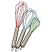 Vhabob Silicone Whisk, Balloon Whisk Set, Egg Frother, Milk and Egg Beater Blender,Stainless Steel & Silicone Kitchen Whisk for Blending, Whisking, Beating, Stirring, Set of 3, Red, Blue, Green