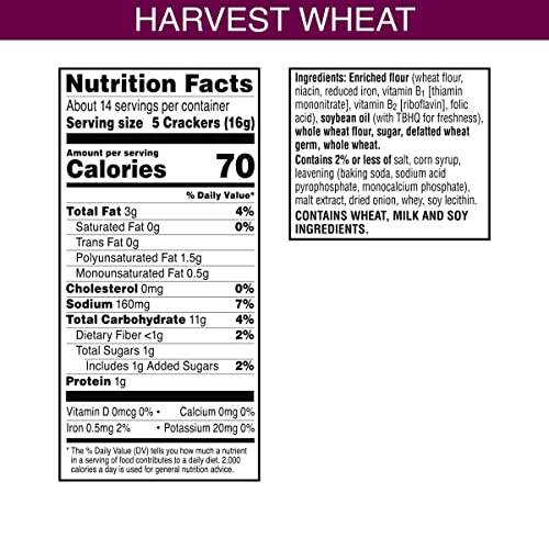 TOASTEDS CRACKERS, LUNCH SNACKS, PARTY SNACKS, HARVEST WHEAT, 8OZ BOX (1 BOX)
