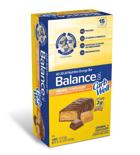 Balance bar carb well caramel 'n chocolate nutrition Energy bars - 15 ct (750049598203)