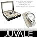 Juvale Black Leather Watch Box Case - Fits 10 Watches - 10