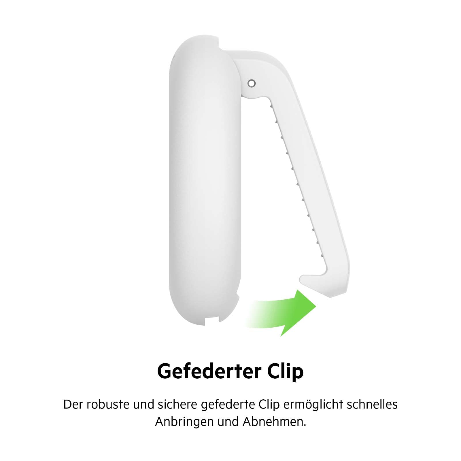 Belkin Apple AirTag Hülle mit Clip, Secure Holder Schutzhülle mit Schlüsselanhänger, Schlüsselring, Zubehör mit Kratzschutz – Weiß 3