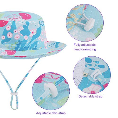 Kirecoo Baby Sun Hat, Toddler Breathable Bucket Hat Cap with a Mesh Storage Bag (Jelly Fish, 12-24 Months)