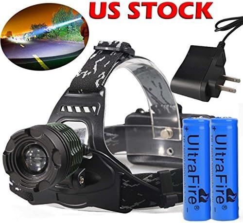 10,000LM UltraFire High Power Headlamp XM-L T6 LED Head Light +18650+Charger USA