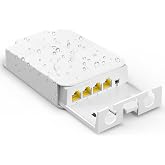 YuanLey Outdoor Gigabit PoE Extender 1 in 3 Out, 802.3af/at 4 Port PoE Repeater IP66 Waterproof, Vlan, Extend Additional 100m(328ft) of Power and Data Transmission, Wall Mount Plug and Play