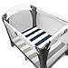 Pack N Play Playard Sheet Set - 2 Pack - Fitted, Soft Jersey Cotton Portable Crib Sheet - Baby Bedding in Blue Stripes & Clouds by Mumby