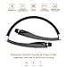 Foldable Bluetooth Headphones, Beartwo Neckband Sports Wireless Headset with Retractable Earbuds, Noise-Reduction Sweat-proof Stereo Bluetooth Earphones with Mic for Bluetooth Enabled Devices