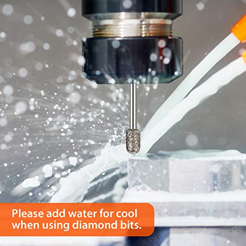 60 Grit 40 Pieces Diamond Burr Set Rotary Grinding Burrs Drill Bits Set