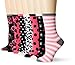 Betsey Johnson Women's Pretty In Pink Crew Socks Gift Box 7-Pack, Multi, One Size