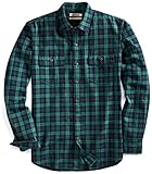 Goodthreads Men’s Slim-Fit Plaid Twill Shirt, Black Caviar, Medium