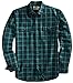 Goodthreads Men’s Slim-Fit Long-Sleeve Plaid Twill Shirt, Black Caviar, Medium