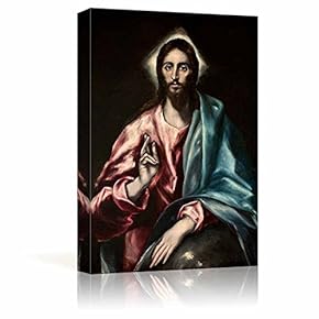 Christ as Saviour by El Greco - Canvas Print Wall Art Famous Painting Reproduction - 12" x 18"