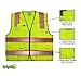 GripGlo Reflective construction Vest, Premium Quality Zipper, 6 Multi-Functional Pockets, Bright 2” Reflective Strips, Orange Trim for Maximum Visibility and Safety Size X-Large TLS-432