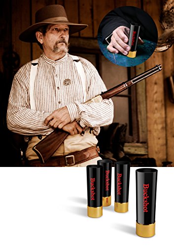Barbuzzo Buckshot Shot Glasses - Set of 4 - 12-Gauge Shotgun Shell Shaped Shots