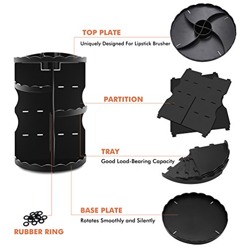 image for PlusMart Makeup Organizer, Cosmetic Organizer Adjustable,360 Degree Ro