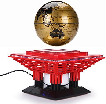 LeviTati Maglev Bluetooth Speakers 14.5cm Globe LED Light Magnetic Levitation Floating Globe anti gravity rotation (Golden)