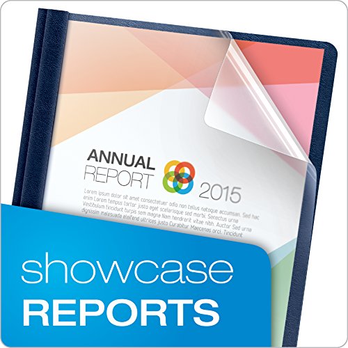 Oxford Premium Clear Front Report Cover, Letter Size, Dark Blue, 25 per