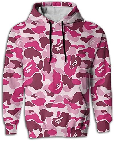 Denise Valdez Pink Camo Bape 3D Printed Hoodies Pullover Sweatshirt Hooded With Kangaroo Pocket For Men