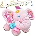 V Convey Wind Up Musical Stuffed Animal Elephant Stuffed Toys Kids Toddler Plush Baby Infant Strollers Toys (Pink)