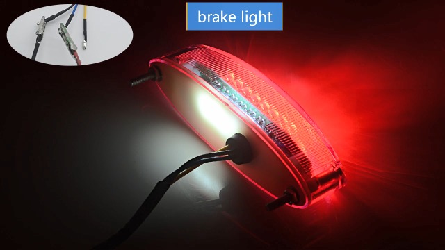 Evomosa Universal Motorcycle Tail Light – Black LED Rear Light With Sequential Turn Signals